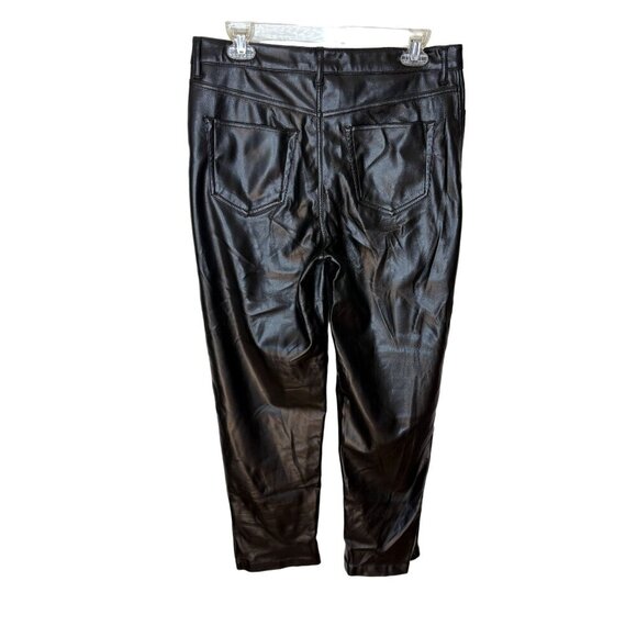 Joie Black Faux Leather Pants Size 8 Womens Relaxed Fit Size 8 - Picture 2 of 6